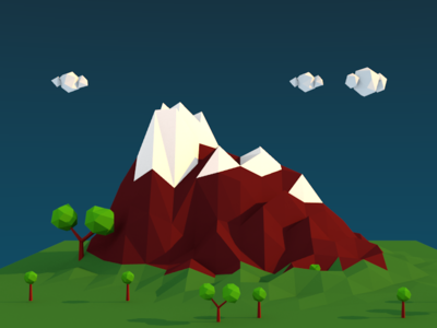 Low-poly landscape 3d blender3dart concept art design landscape design low poly