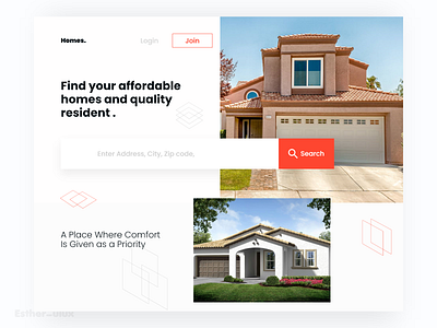 Homes adobe xd concept design estate esther james home homepage landingpage real estate realestate rent ui web webdesign
