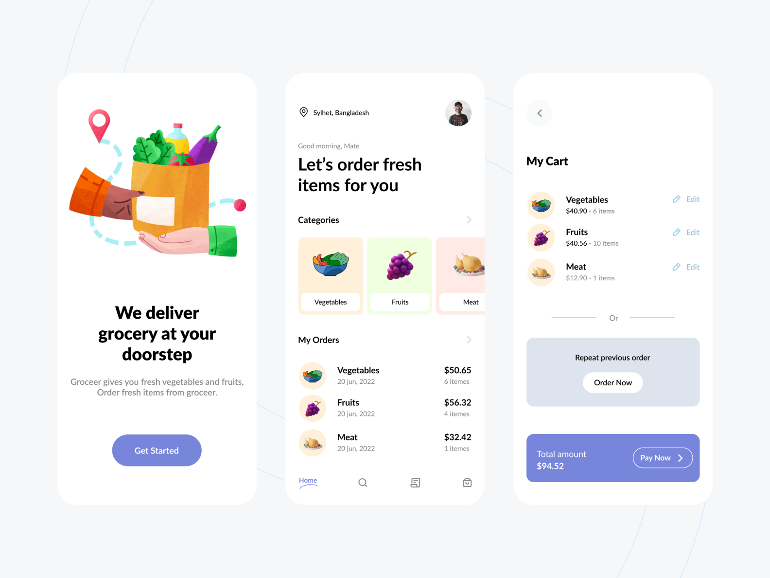 Grocery App by esther james on Dribbble