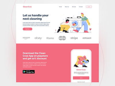 Cleaning Landing page cleaning concept design esther james landingpage ui web
