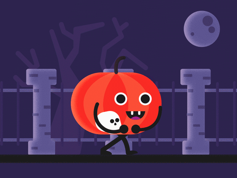 Trick or treat? 🎃 animation dribbbleweeklywarmup halloween orange pumpkin