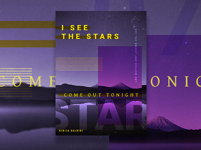 03_See the stars compositing music posters quotes stars typography unsplash violet yellow