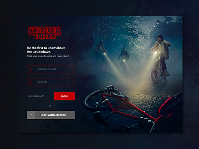 Daily UI challenge #001 - Sign Up adobexd dailyui design interface sign up strangerthings ui ux