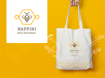 Nappini Honey beetles brand brand identity branding flat honey illustration logo tuscany yellow