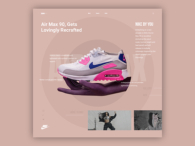 SQUARE n°1 adobexd grid interface nike pink shoes square ui uxui