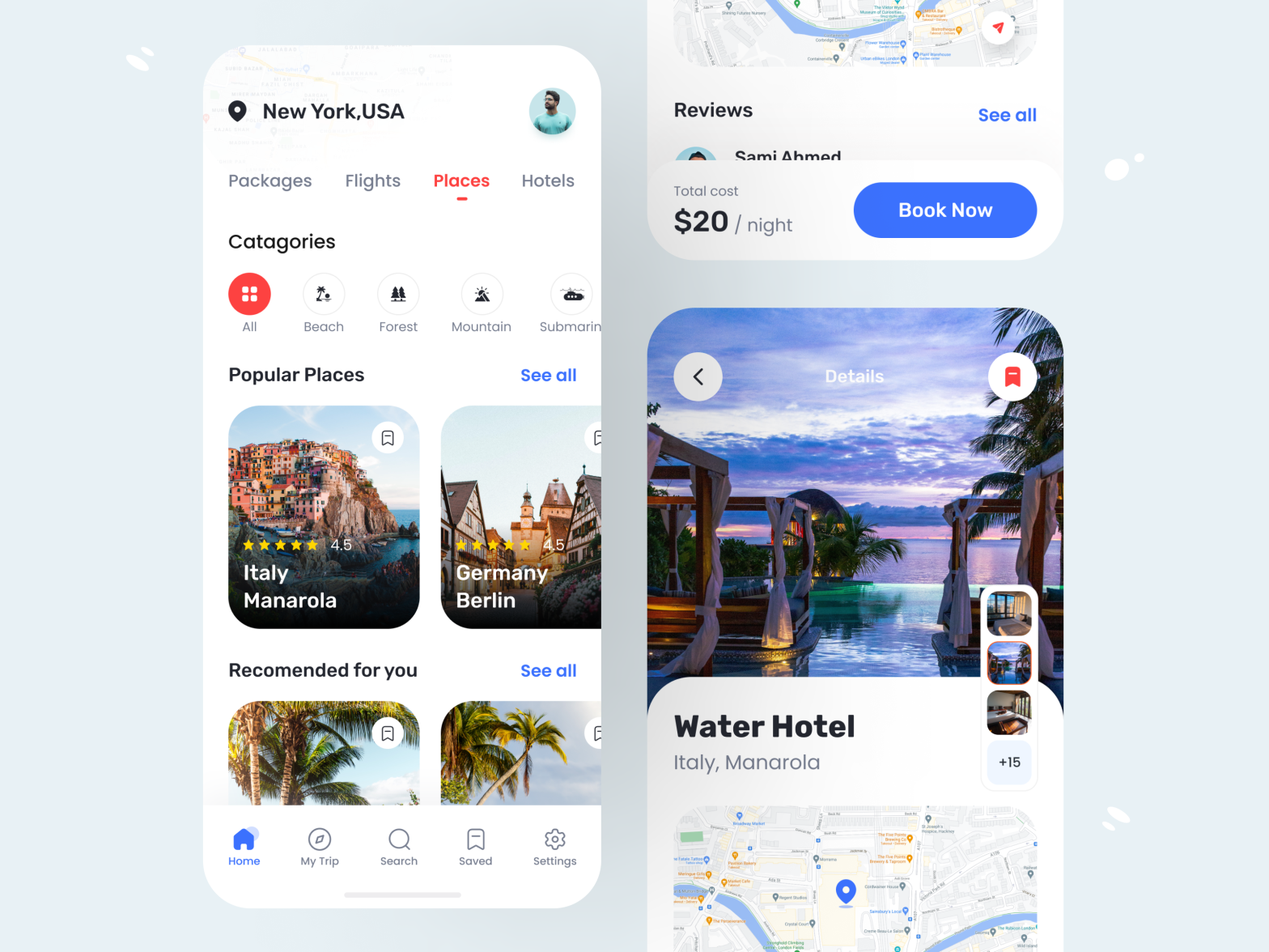 Booking App UI Kit by Adom for UIHUT - UI UX Design Agency on Dribbble
