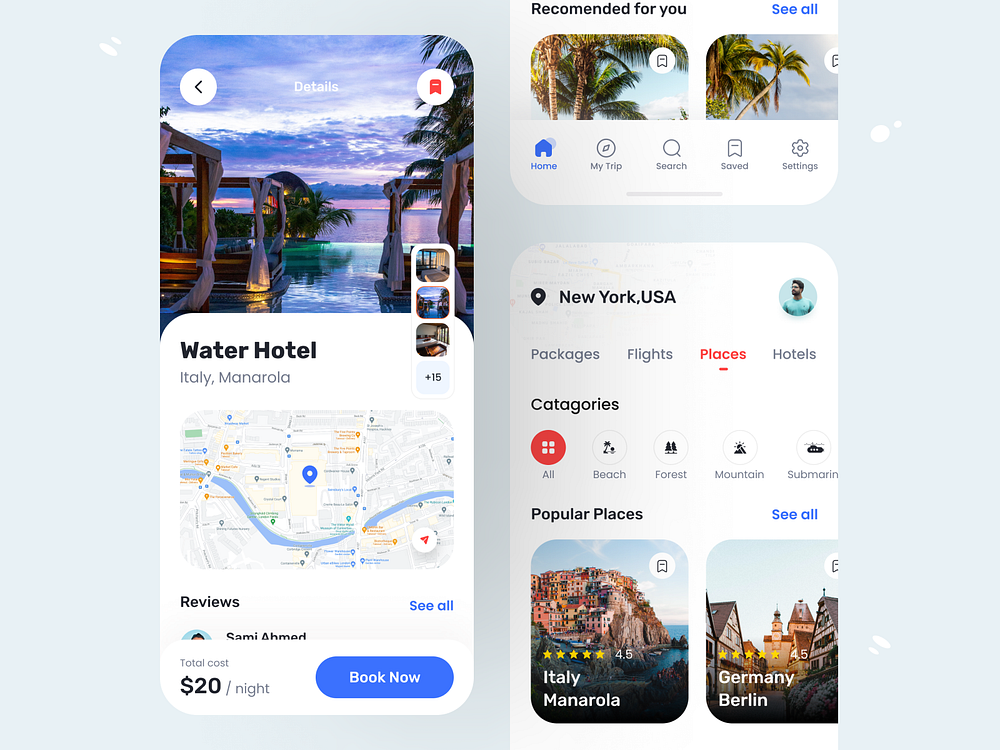 Booking App UI Kit by Adom for UIHUT - UI UX Design Agency on Dribbble