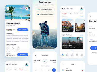 Booking App UI Kit by Adom for UIHUT - UI UX Design Agency on Dribbble