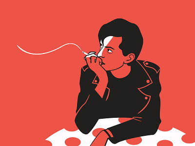 Man flat flat illustration illustration minimalism retro smoke smoking vector