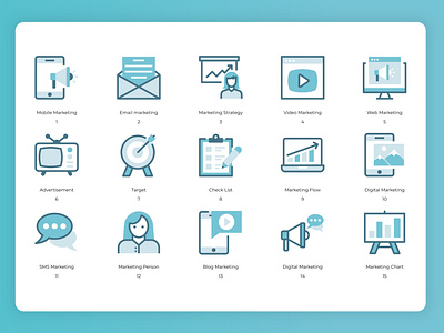 15 Digital Marketing icons