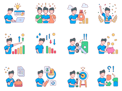 12 Business Illustration set