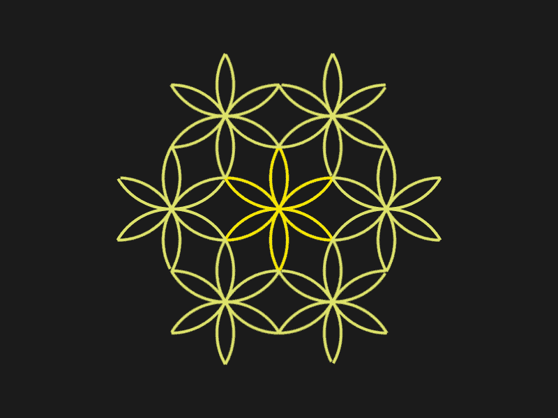 Flower | Motion K abstract black brilliant circle clever cool flower flower logo flowers geometric geometry illustration line lines logo pattern sacred sacred geometry shapes yellow