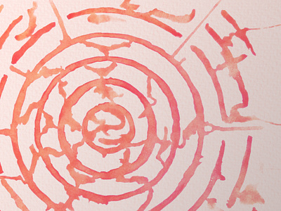 Watercolor Painting #01905A abstract circle circular geometry lines maze paint sacred spiral texture watercolor watercolors watercolour