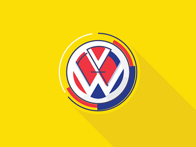 Volkswagen Logo in Bauhaus Style auto automaker automotive bauhaus car circle design famous geometric german logo logo design logo design branding rebranding simple volkswagen