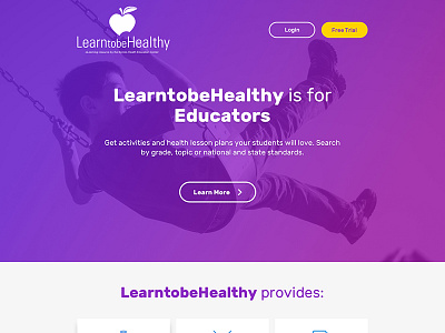 LearntobeHealthy Landing Page children design health kids ui ux web