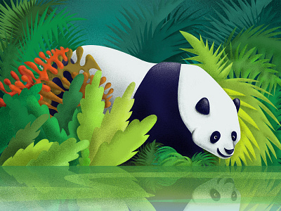 Panda bear art illustraion vector