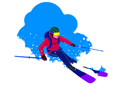 Downhill art design graphicdesign illustraion skiing sports vector