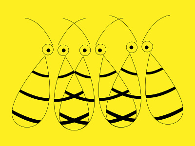BIZ bee black design dribble shot dribbler illustraion strokes yellow
