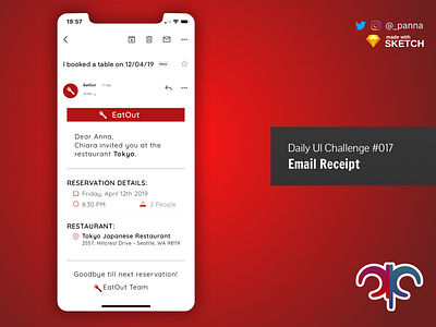 Daily Ui Challenge #017: Email Receipt daily ui daily ui 017 daily ui challenge email ui challenge
