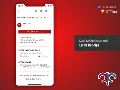 Daily Ui Challenge #017: Email Receipt