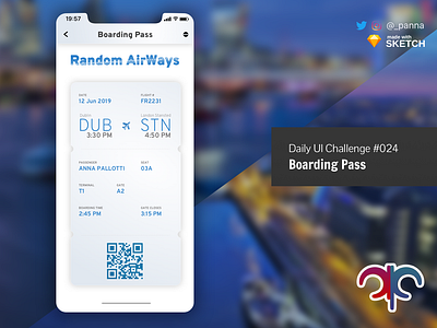 Daily Ui Challenge #024: Boarding Pass