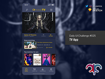 Daily Ui Challenge #025: TV App