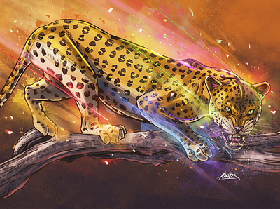 Panthera Pardus (Leopard) art awax awax design digital painting drawing illustrator leopard