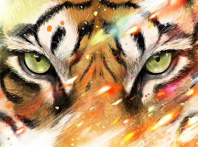 GLANCE art awax design colorful digital painting drawing eyes glance illustration art photoshop procreate procreate art tiger
