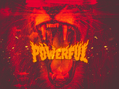 Powerful awax design brush design digital painting drawing illustrator king lion mouth photoshop power powerful red roaring wallpaper