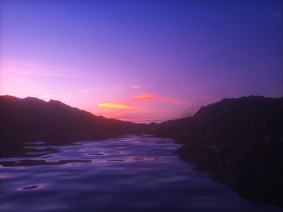 Digital Landscape Render - Luna Brand Film 3d blue brand branding clean color colour design enviroment film identity landscape minimal octane octane render photography pink render sky sunset