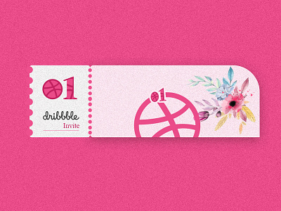 1 Dribbble Invitations design vector