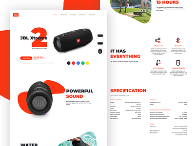 JBL Xtreme 2 - Concept Design color design graphic design illustration typography ui ux ux design vector web web design