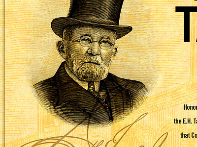 Colonel E.H. Taylor ad bourbon distillery hedcut illustration print