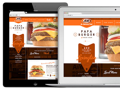 A&W™ Restaurants Website burgers design develop root beer website