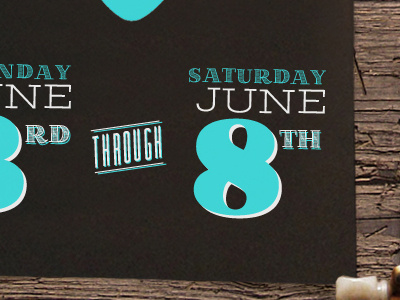 Save the date bluegrass music texture typography ui