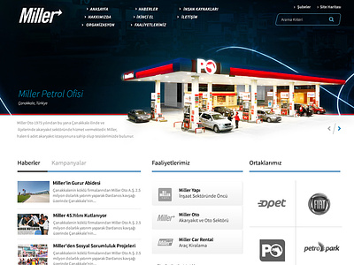 Miller Auto/Gas Station typography ui web design