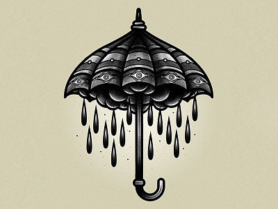 It never rains, it pours art blackwork design drawing graphic illustration tattoo traditional vector