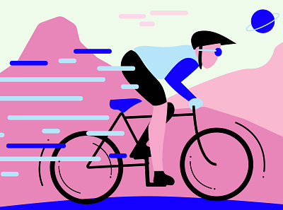 Cycling cycling cyclist design illustration minimal vector