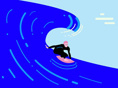 surf n heal blue daily design dribbbledaily illustration leisure minimal minimalism simple surf surfing