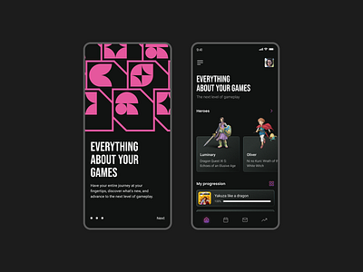A gamer's app - UI Concept app app games casestudy design games minimal mobile app ui