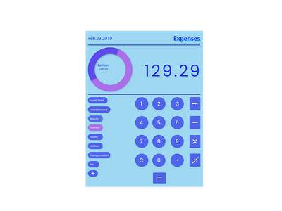 Daily expenses calculator Ipad Pro 12.9in app branding calculator dailui dailyui design minimal ui ux vector