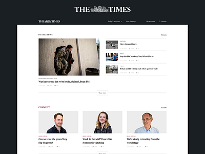 The Times clean design flat lending minimal news newsfeed newspaper typography ui web webdesign