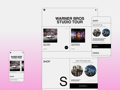 Warner Bros. Entertainment – Studio Tour Page clean design flat minimal typography ui web webdesign