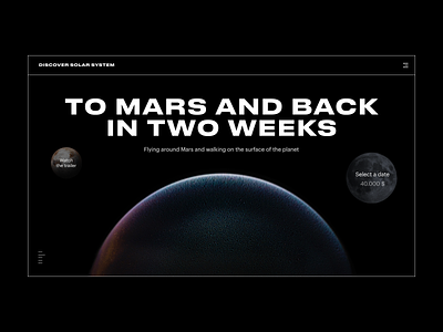 Space Travel website clean design flat lending minimal typography ui vector web webdesign