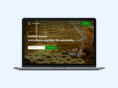 Footy Addicts clean design flat lending minimal typography ui vector web webdesign