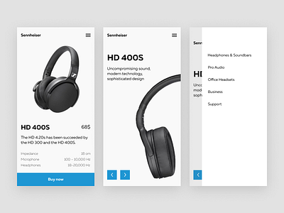 Sennheiser - Minimalistic Web Design clean design flat lending minimal typography ui vector web webdesign