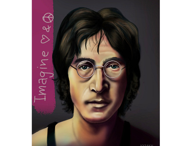 John Lennon adobe photoshop character character design color dark digital painting illustration imagine john lennon legend light love peace portrait