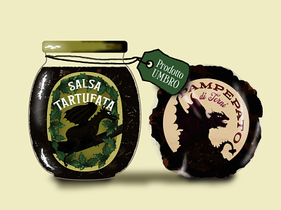 Made in Umbria by hand design dragon hand made illustration italy local products packaging packaging design vegan vegetarian