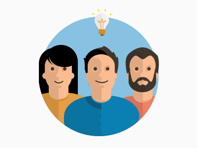 Latin American Ideas 2 flat group icon idea light people project team