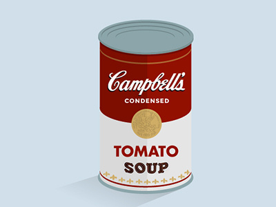 Campbell soup andy campbell flat soup tomato warhol